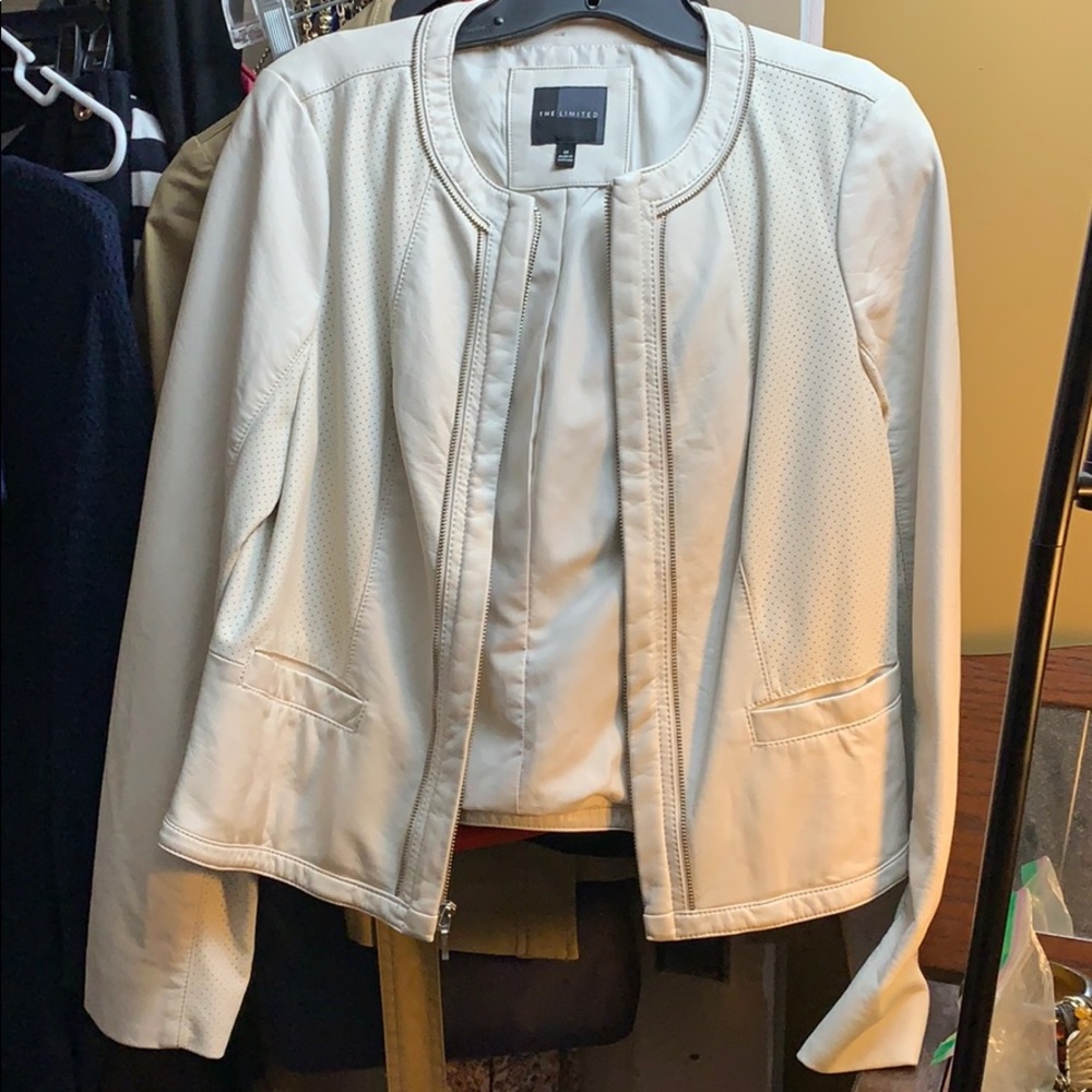 Limited creme leather jacket